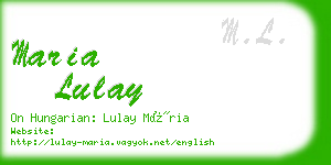 maria lulay business card